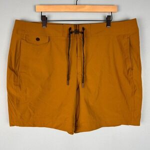Filson Glacier Bay 7" Swim Trunks Men's 40 Brown Hybrid Board Shorts Pockets